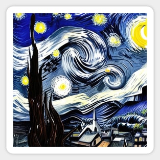 Starry Night Style Sticker